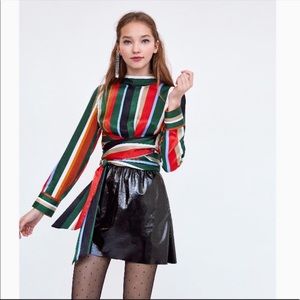 Zara Tops - SOLD - Zara satiny multicolored striped top Zara Tops - SOLD - Zara satiny multicolored striped top